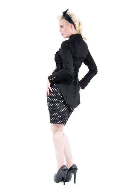 Womens Black Gothic Coat - Image 2