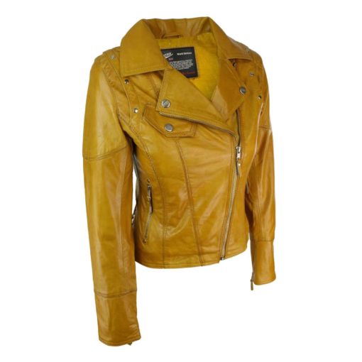 Women Leather Motorcycle Jacket - Image 3