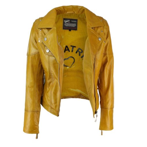 Women Leather Motorcycle Jacket - Image 2