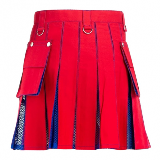 Women Hybrid Red Net Kilt