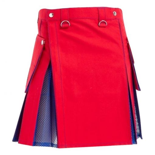 Women Hybrid Red Net Kilt