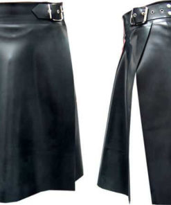 Black Leather Kilt Men