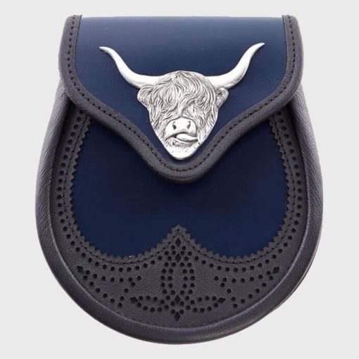 Navy Matt Highland Leather Sporran